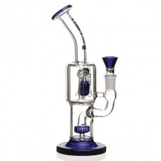 Micro Circ to Disc Perc Blue Label WP Bubbler with 14mm Martini Bowl